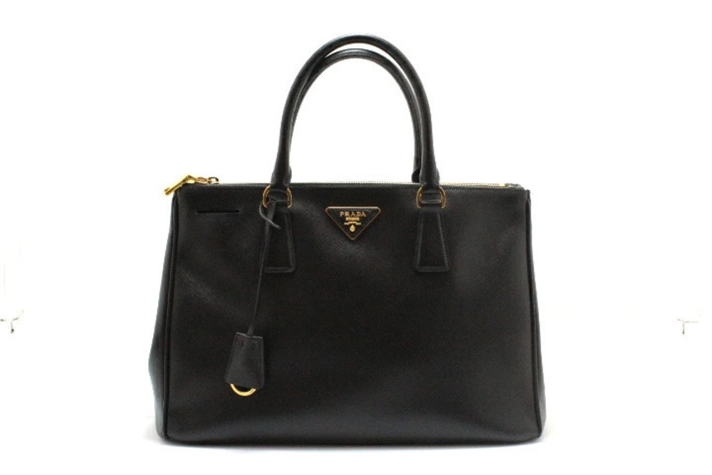 Prada Galleria Shoulder Bag Saffiano Leather Lux Black Nero Black